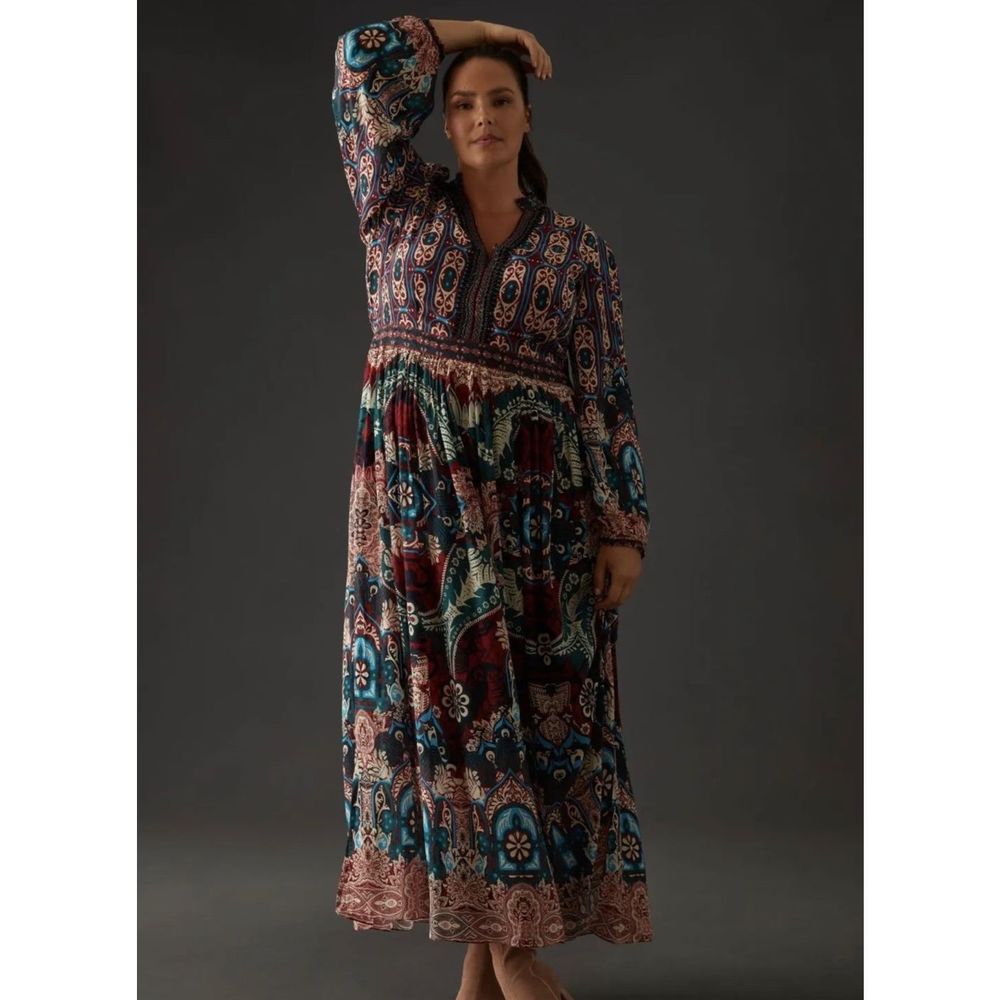New Anthropologie Bhanuni by Jyoti Patterned Maxi Dress Size 14
